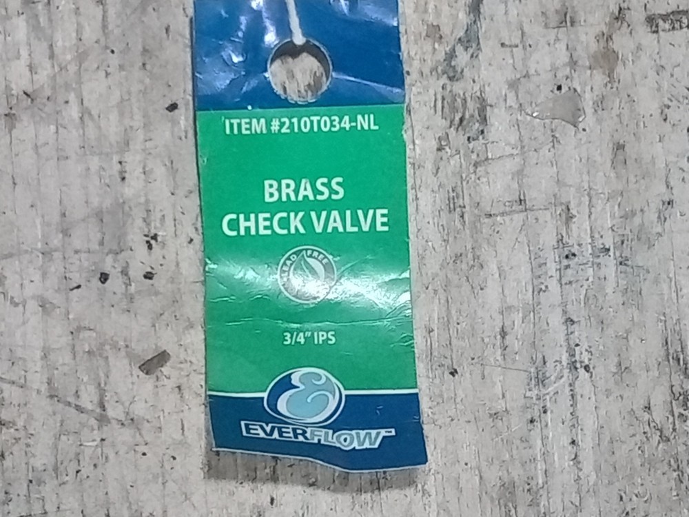 EVERFLOW 210T034-NL BRASS CHECK VALVE (O7B)