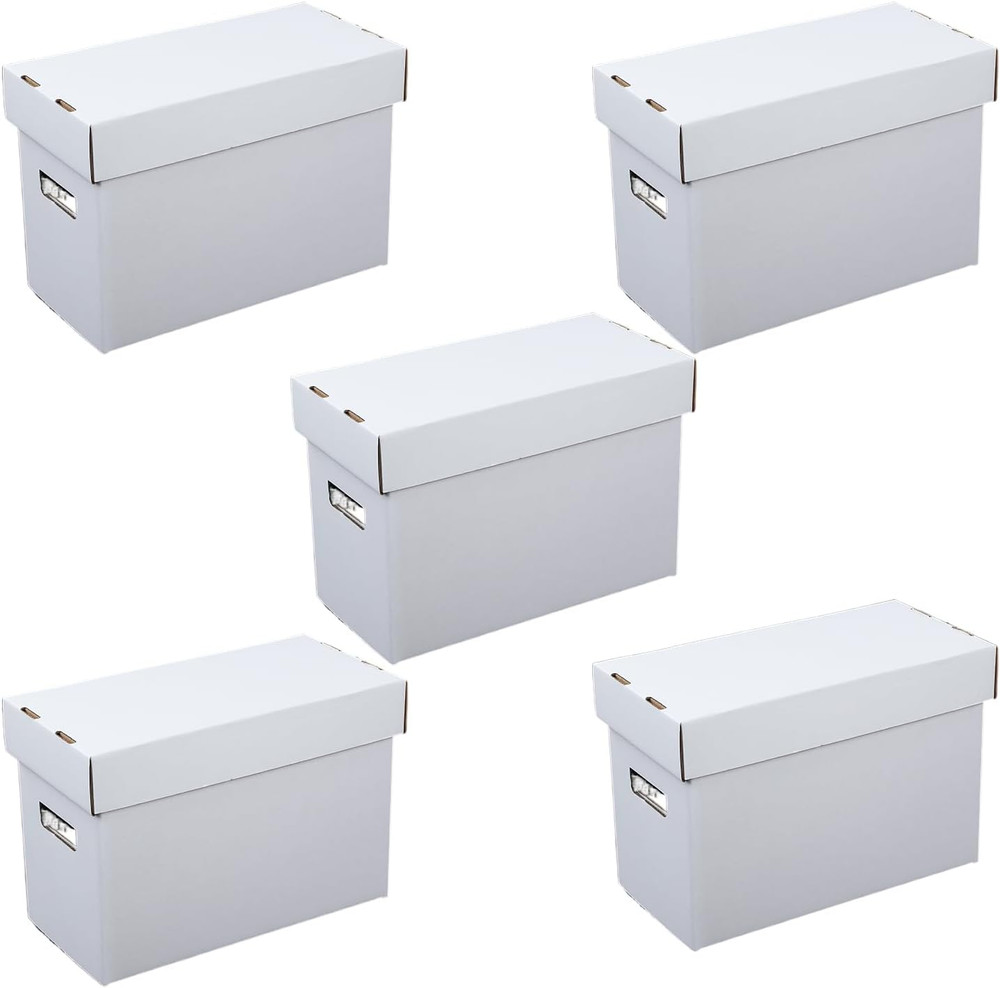 5 Pcs Comic Book Storage Boxes, Holds 150-175 Comics Each, Collapsible, Stackabl