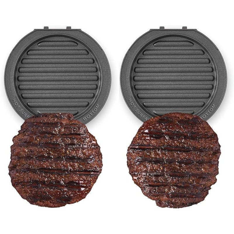 Nonstick Removable Grill Plates Mini Maker Two Cooking Plates Dishwasher Safe US
