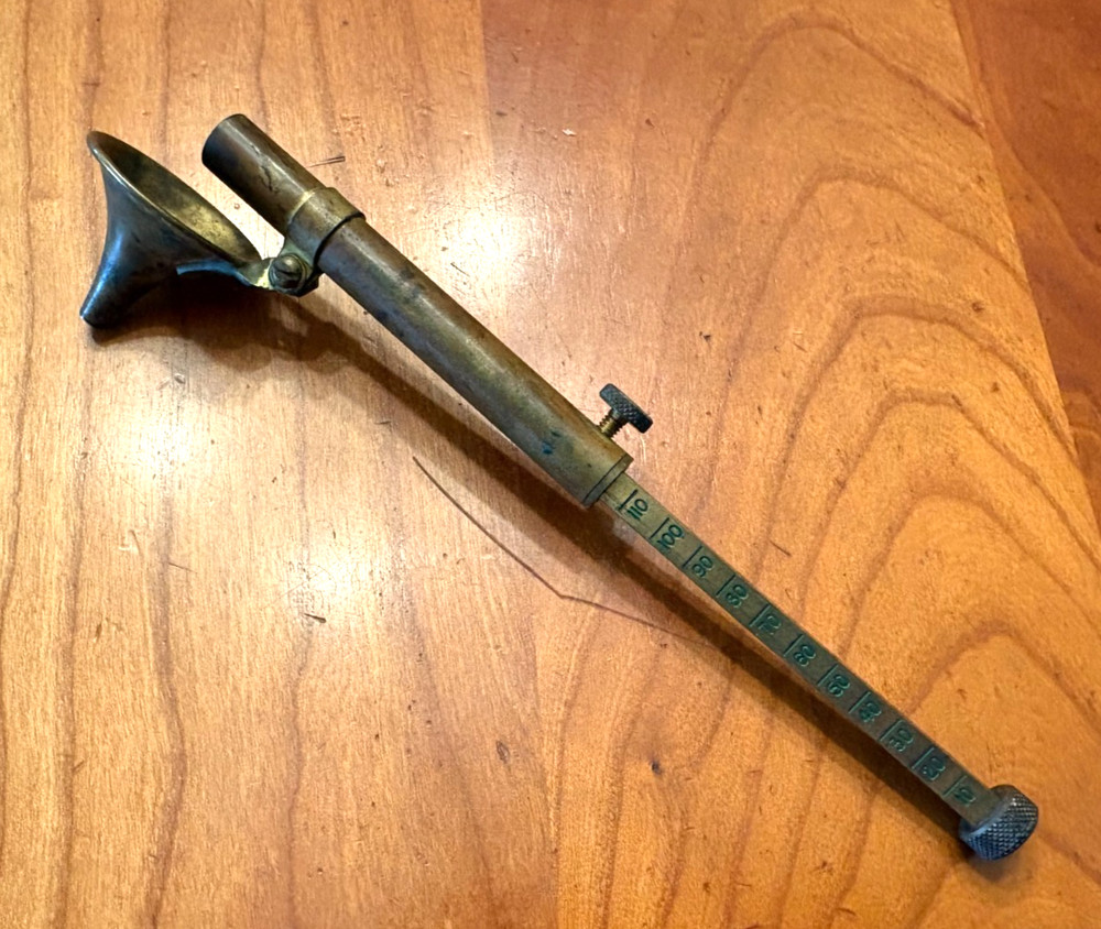 Vintage Brass Adjustable Black Powder Measure Muzzleloader Funnel