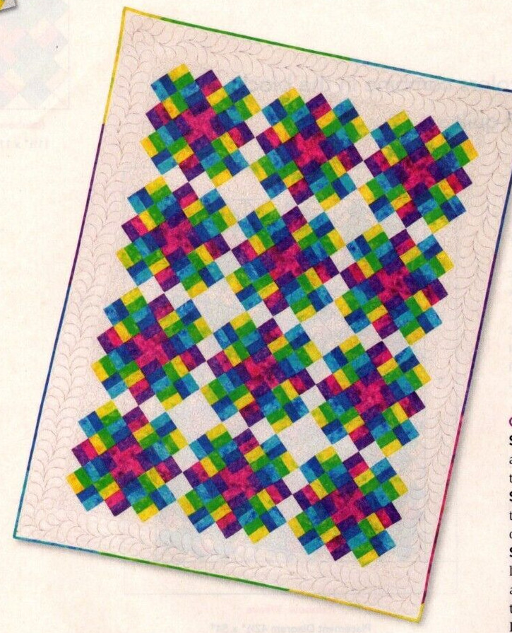 Rainbow Weave Quilt Pattern Pieced CT