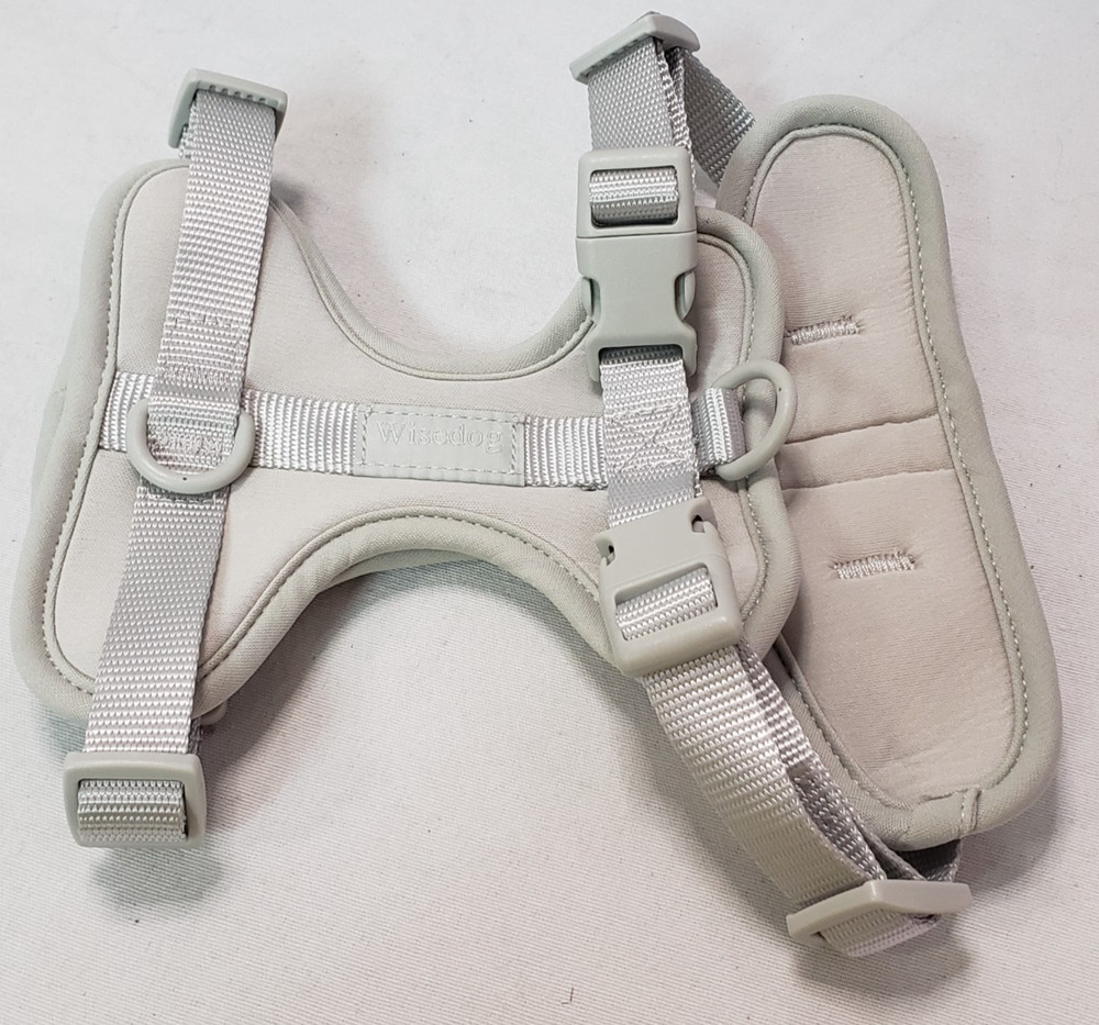 Wisedog Lightweight Dog Harness No Pull 3 Fast-Release Buckles Adjustable,Gray,S