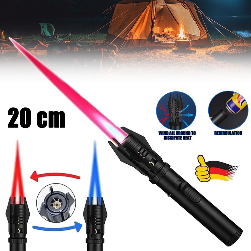 1X Jet Flame Lighter Refillable Storm Lighter Long Stick Lighter Windproof