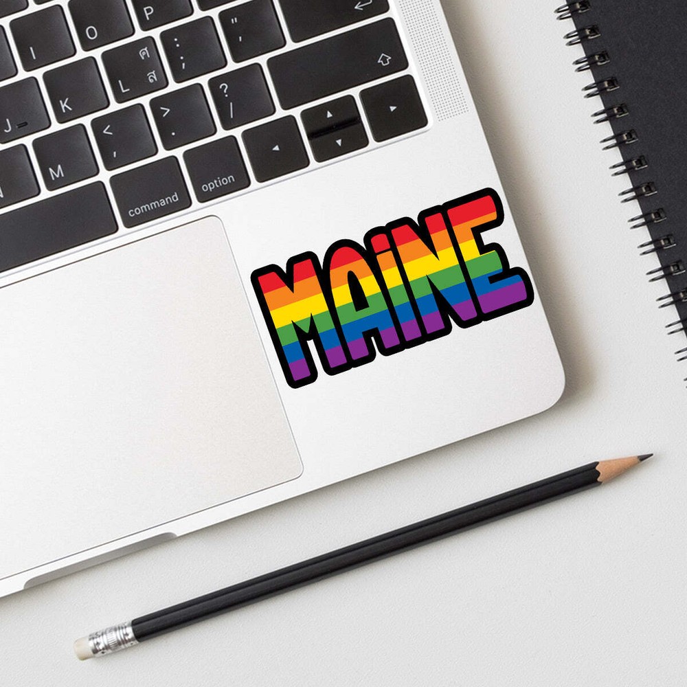 Maine Rainbow Die Cut Vinyl Sticker