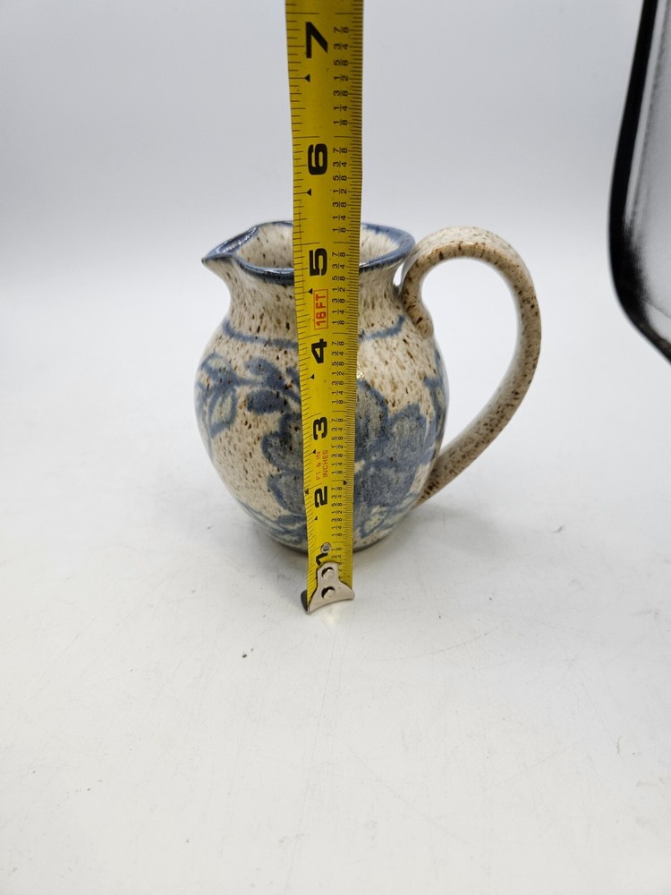 VTG. Lopez Ceramic Pottery Pitcher w/Floral Pattern Signed