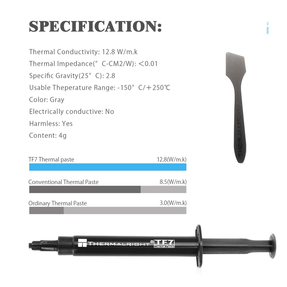 4 Grams TF7 High Performance Thermal Paste for CPU GPU 12.8W/mk Compound