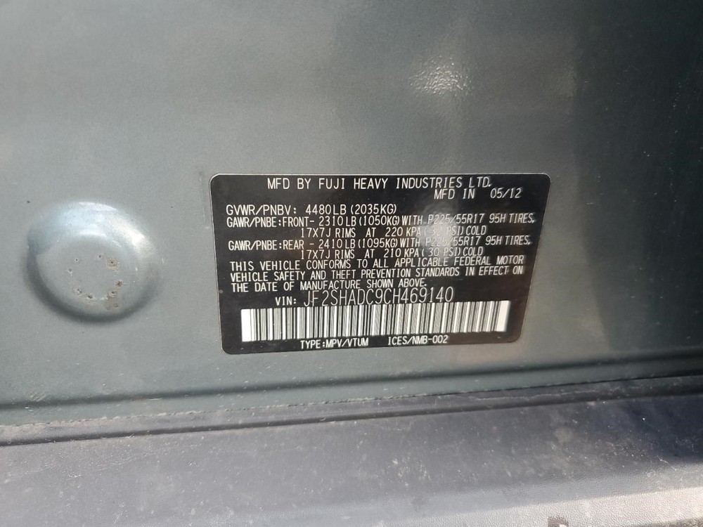 FORESTER 2012 Transmission Shift OEM