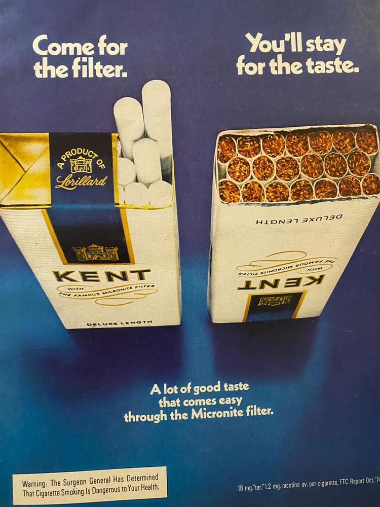 Kent Cigarettes, Full Page Vintage Print Ad