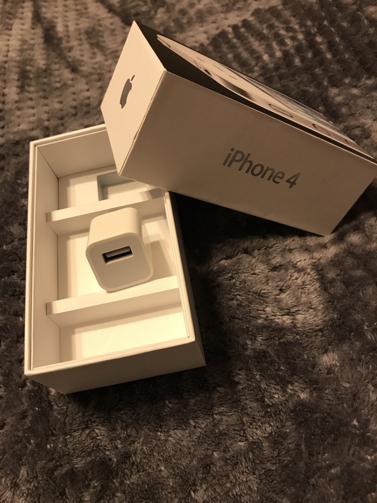 iphone 4, White, 8GB (Box Only) ~ INCLUDES USB Power Adapter & Quick start guide