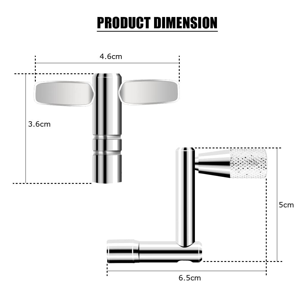 3-Pack Universal Drum Tuning Keys with Continuous Motion Speed Key