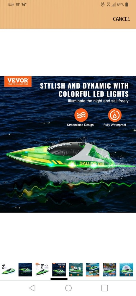 Remote Control Boat With LED Light