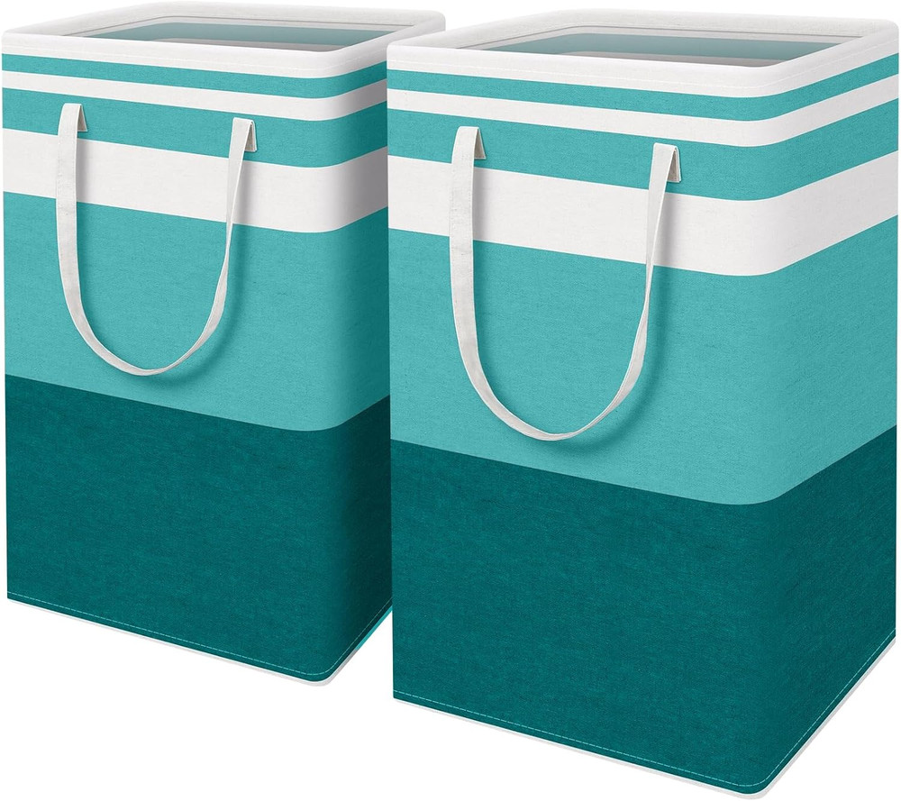 2pcs 88L Large Laundry Basket,Waterproof Freestanding Laundry Hamper-Collapsible