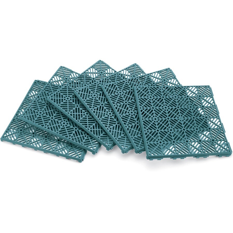 6 Pc Green Colored Heavy Duty Interlocking Patio Tile Flooring