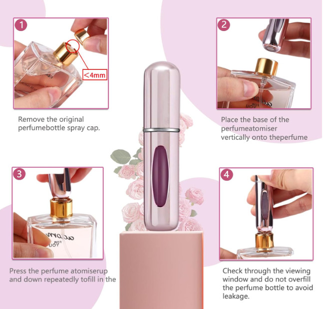 4Pcs Mini Refillable Perfume Atomizer – Travel Spray Bottle for Cologne & Pocket