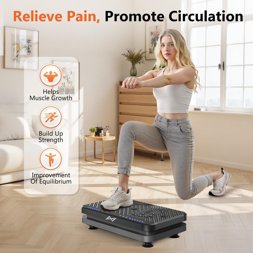 High-Performance Vibration Exercise Platform with Resistance Bands & LED Display