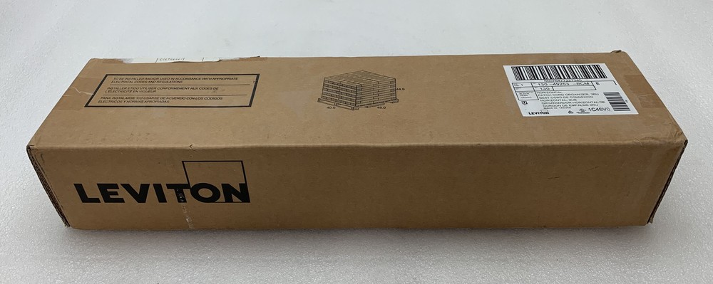 Leviton Horizontal Patch Cord Organizer, 2RU 2UB Black 1C46V0