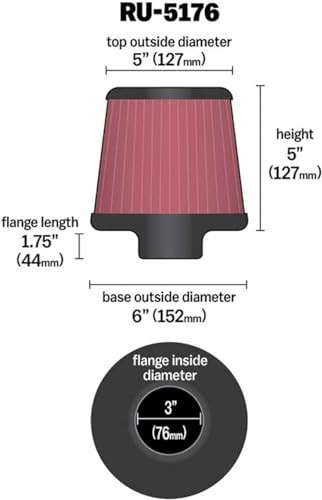 High-Flow Original Lifetime Universal Clamp-On Air Filter: High Performance,