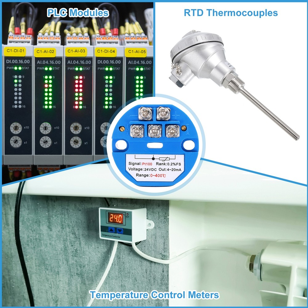2PCS 4-20MA Temperature Sensor Transmitter Module PT100 Transmitter Module
