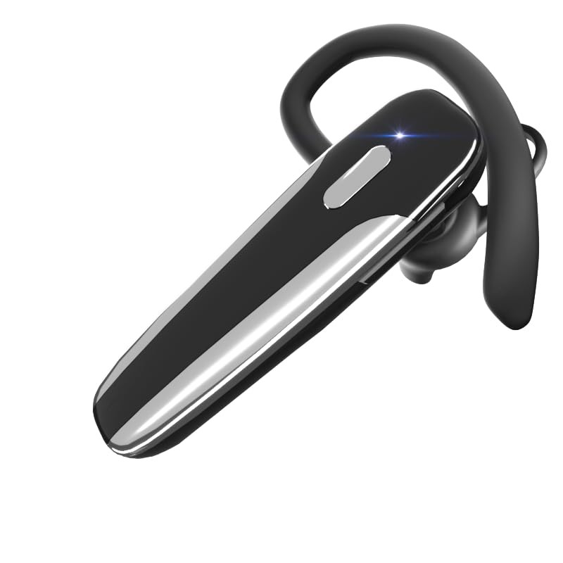 Bluetooth Headset V5.3 - Single-Ear Earpiece with Microphone - Wireless