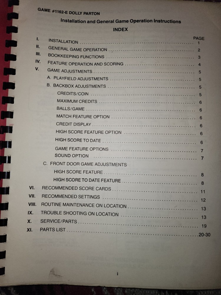 Dolly Pinball Manual + Bally Component Manual