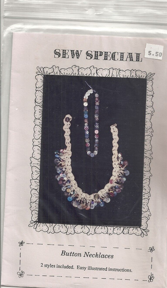 SEW SPECIAL BUTTON NECKLACES IN TWO STYLES SEWING PATTERN
