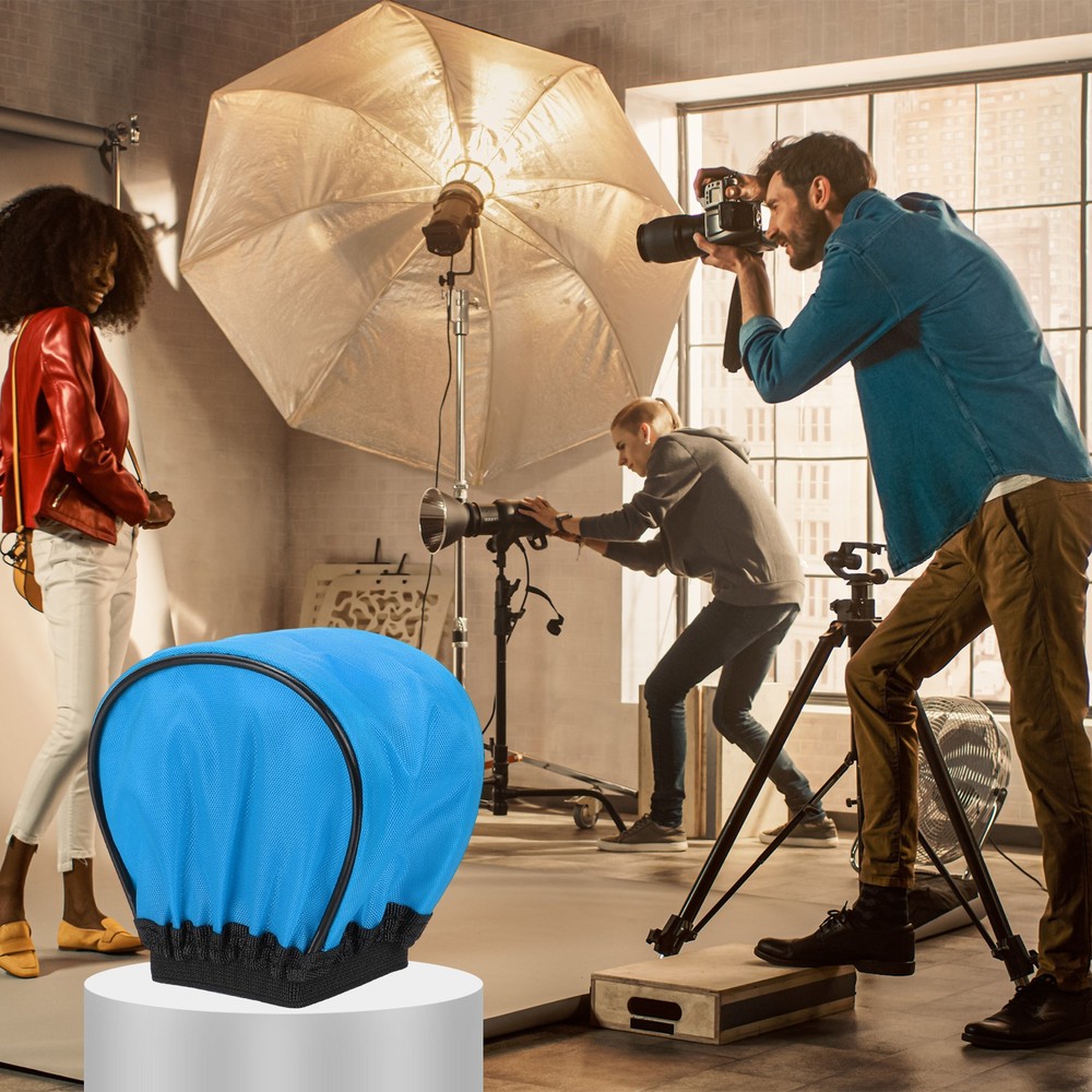 4pcs 3.5" x 2.4" Soft Mini Flash Bounce Diffuser Cap, for Flashlight, Blue