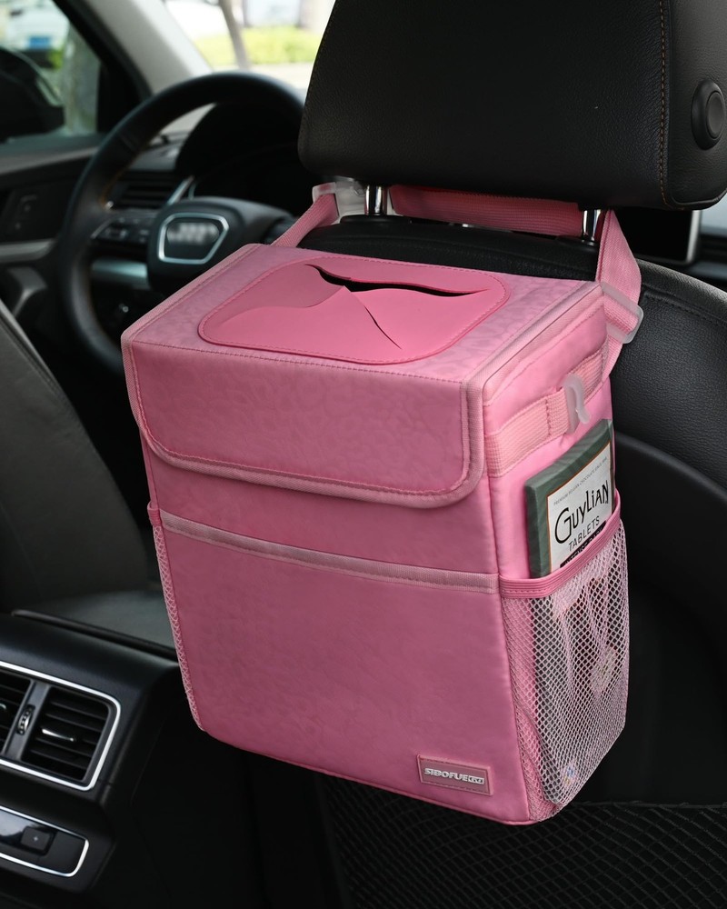 Multifunctional Car Trash Can 2 Gallon Organizer with Adjustable Straps
