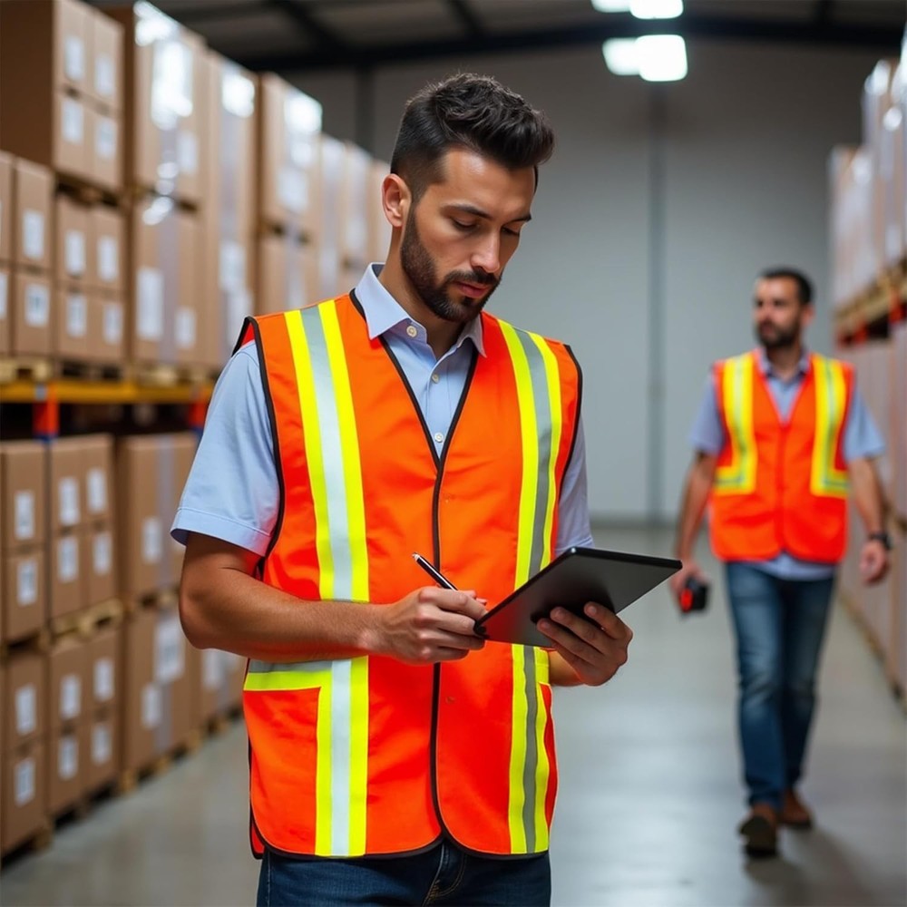Multi-Function Pocket Reflective Safety Vest - ANSI Class II Certified Orange
