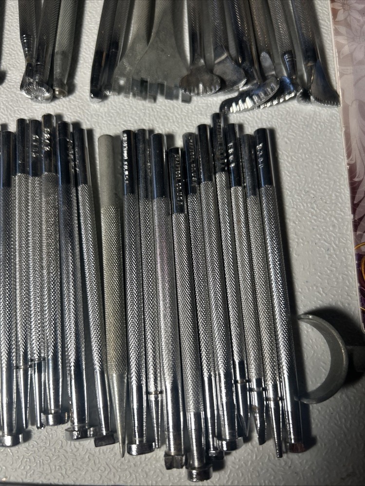 Vintage Leather Working Tools Craftool plus extras - 70 pcs total