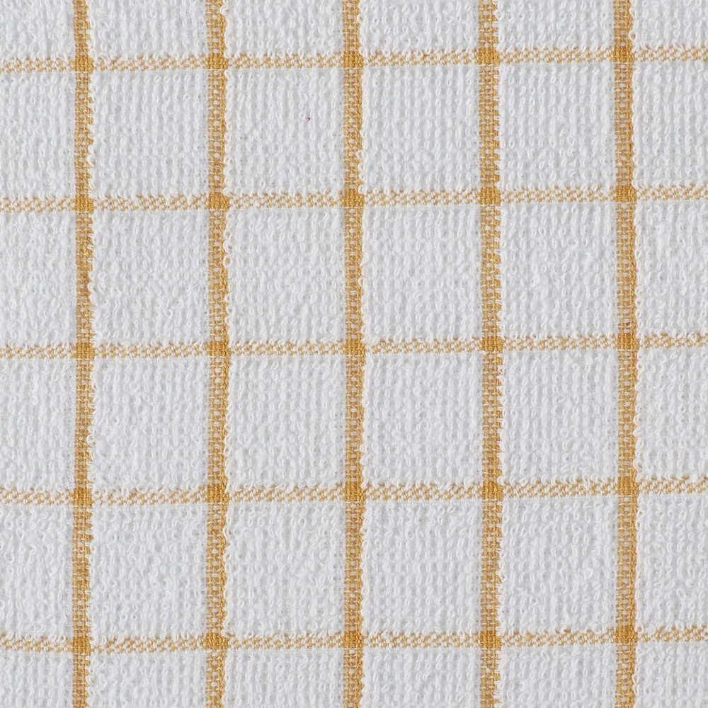 Basic Terry Collection Windowpane Dishcloth Set 12x12 Honey Gold 6 Piece