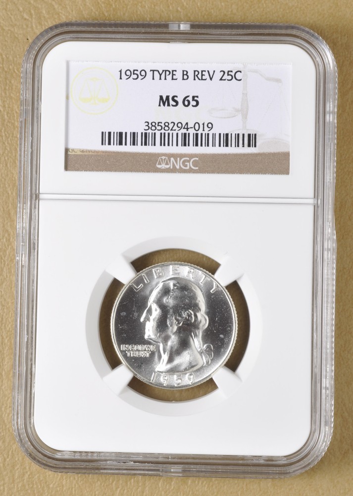 1959 P Washington Quarter 'Type B Reverse' NGC MS65