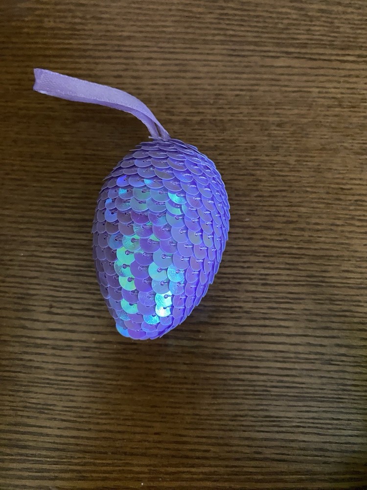 12 BRIGHT SEQUIN EASTER ORNAMENTS 2-1/2"