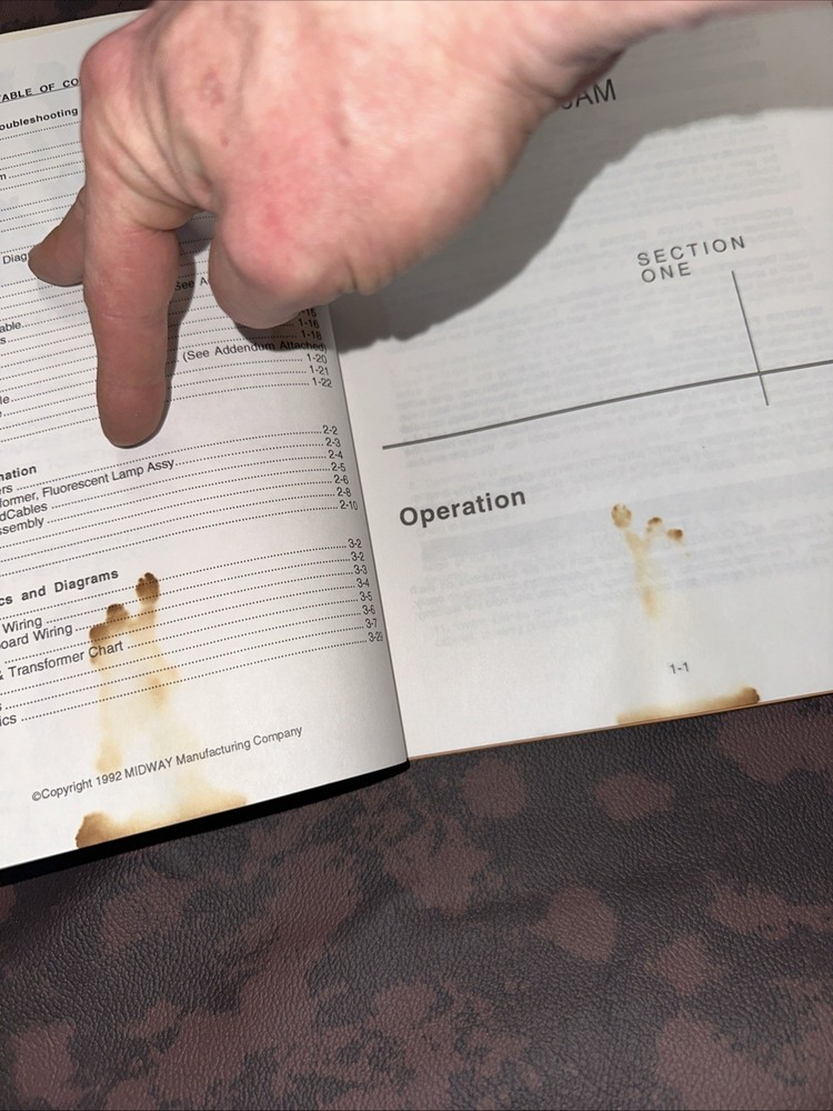 Original NBA Jam Arcade Operations Manual