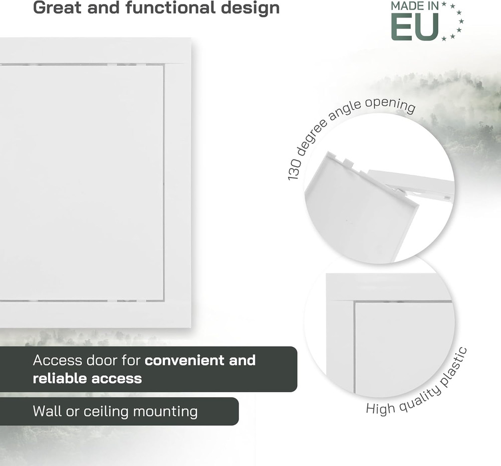 Vent Systems 6'' X 8'' Inch Access Panel - Easy Access Doors - ABS Plastic - Acc