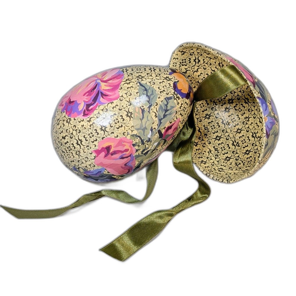 Handmade 6" Papier-Mâché Easter Egg Candy Container