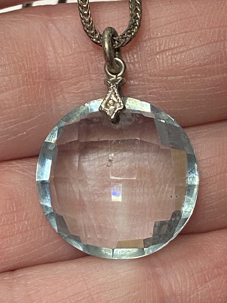 Light Blue Round Stone Vintage Necklace