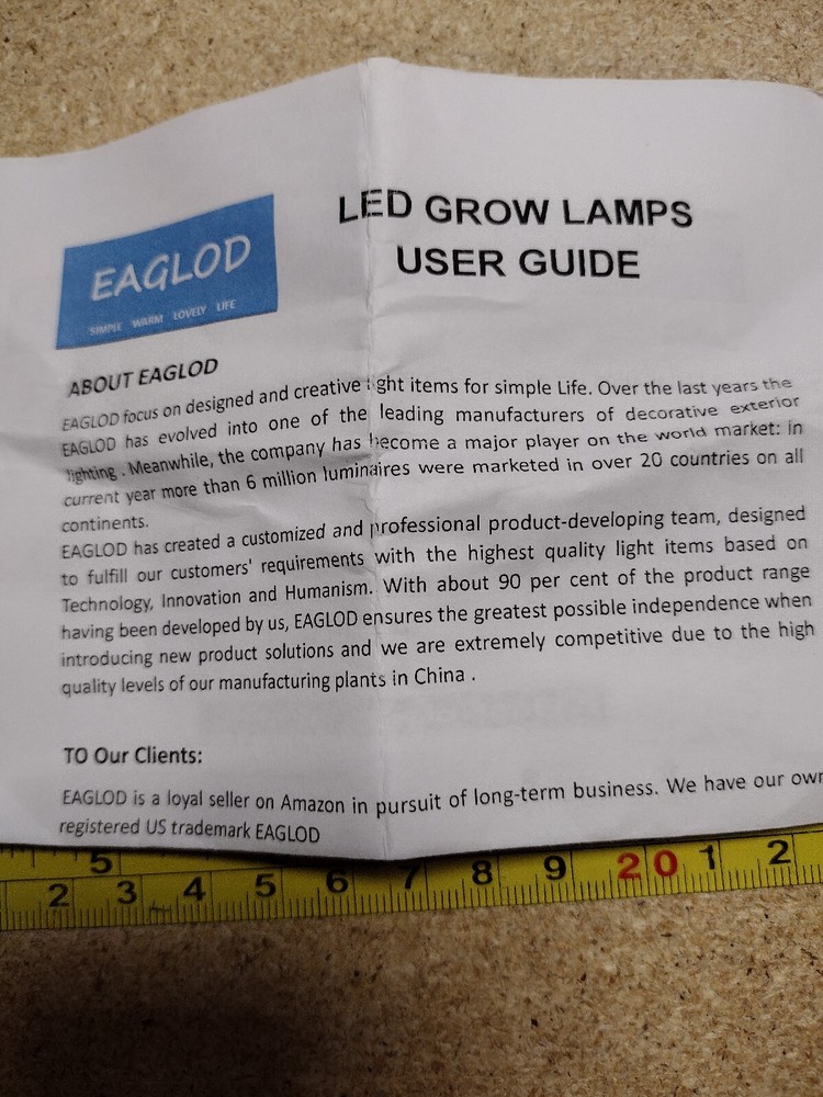 Eaglod 4 Pack, 20w Full Spectrum Grow Light