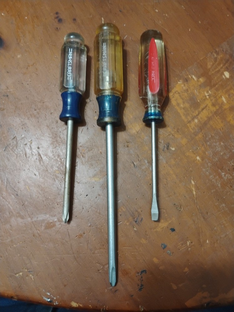 Craftsman 🇺🇸 USA Phillips& FlatHead Screwdriver 3 Pc Set, Sizes In Description