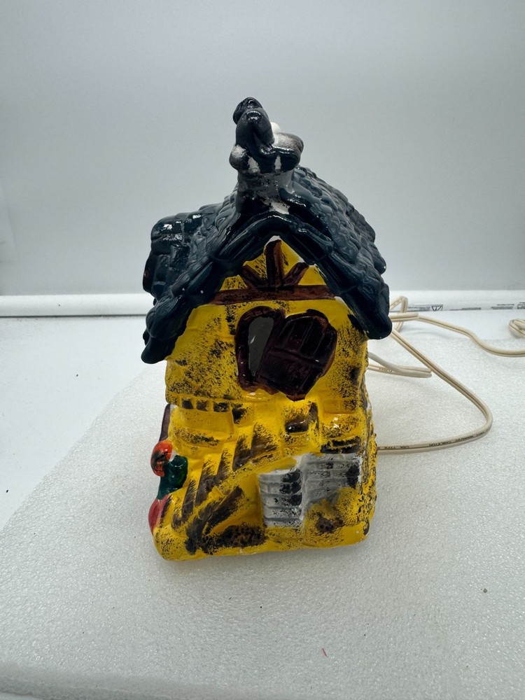 Earthenware Ceramic Lighted Haunted House Halloween Decor