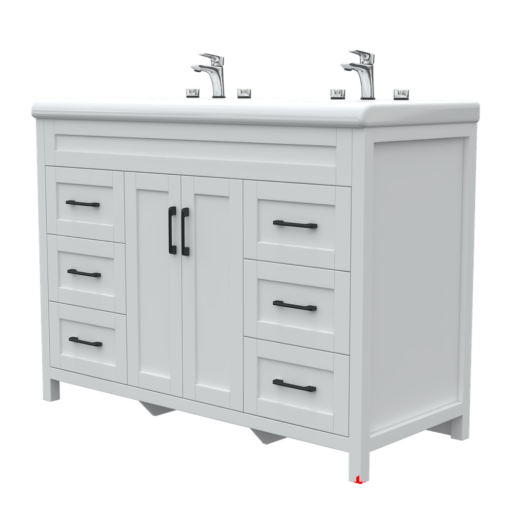 47" Solid Freestanding Bathroom Vanity Unit Sink Combo Storage Cabinet Drawers