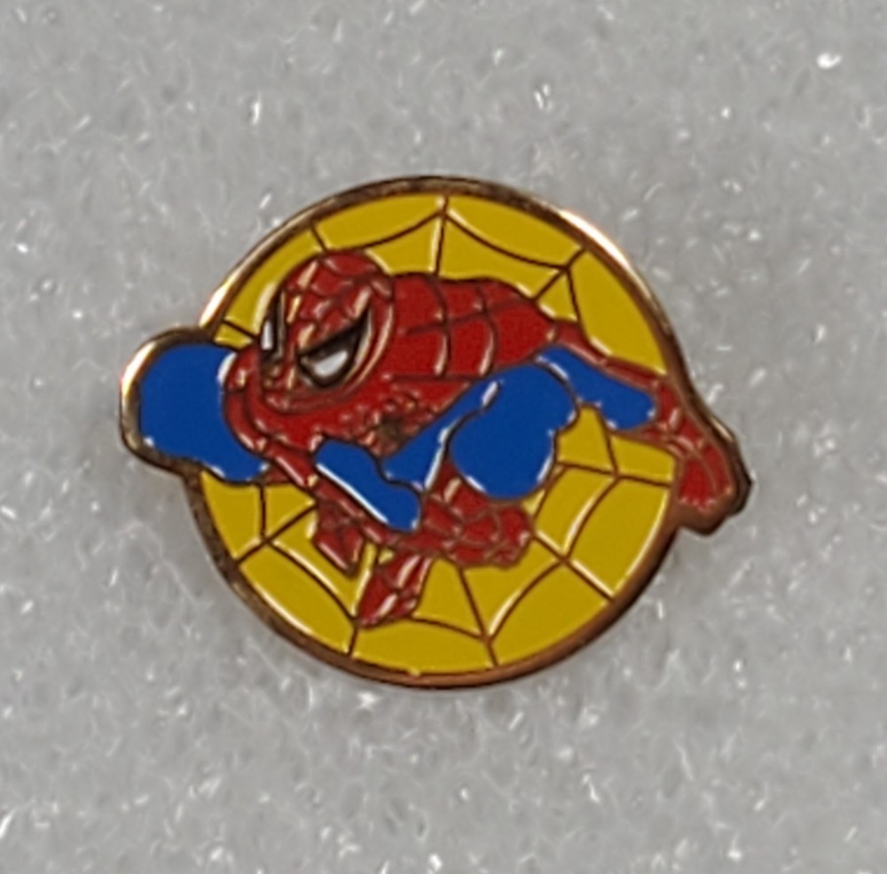 Spider Man Yellow Web Enamel Pin Marvel Planet Studios Vintage 1994