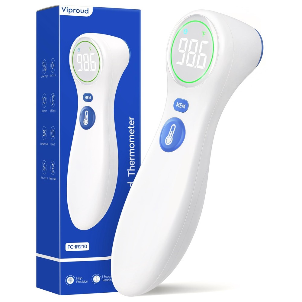 No-Touch Thermometer for Adults and Kids, 1-Second Fast Reading, Color-Coded ...