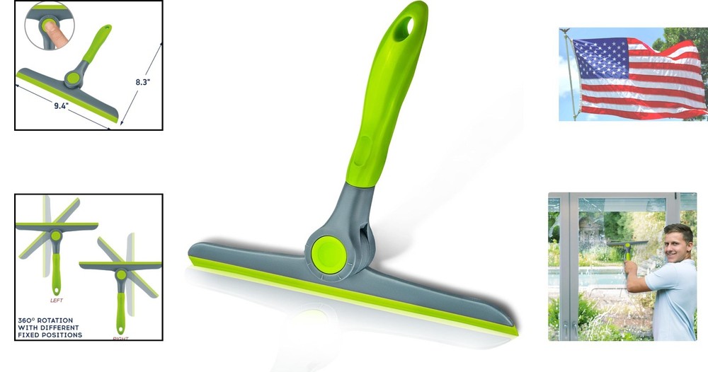 Versatile 10" Window Cleaning Squeegee – Durable Rubber Blade & Easy Grip