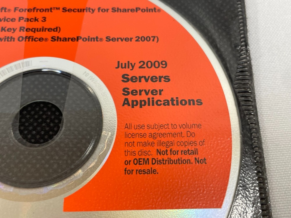 Microsoft Forefront Security for SharePoint with Service Pack 3 DVD with KEY!