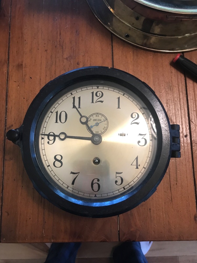 1943 Chelsea 6” pilot house time only clock (2)
