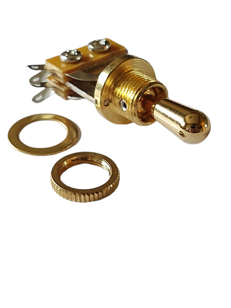 Import Metric 3-way Open Frame Electric Guitar Switch Gold with Gold Tip