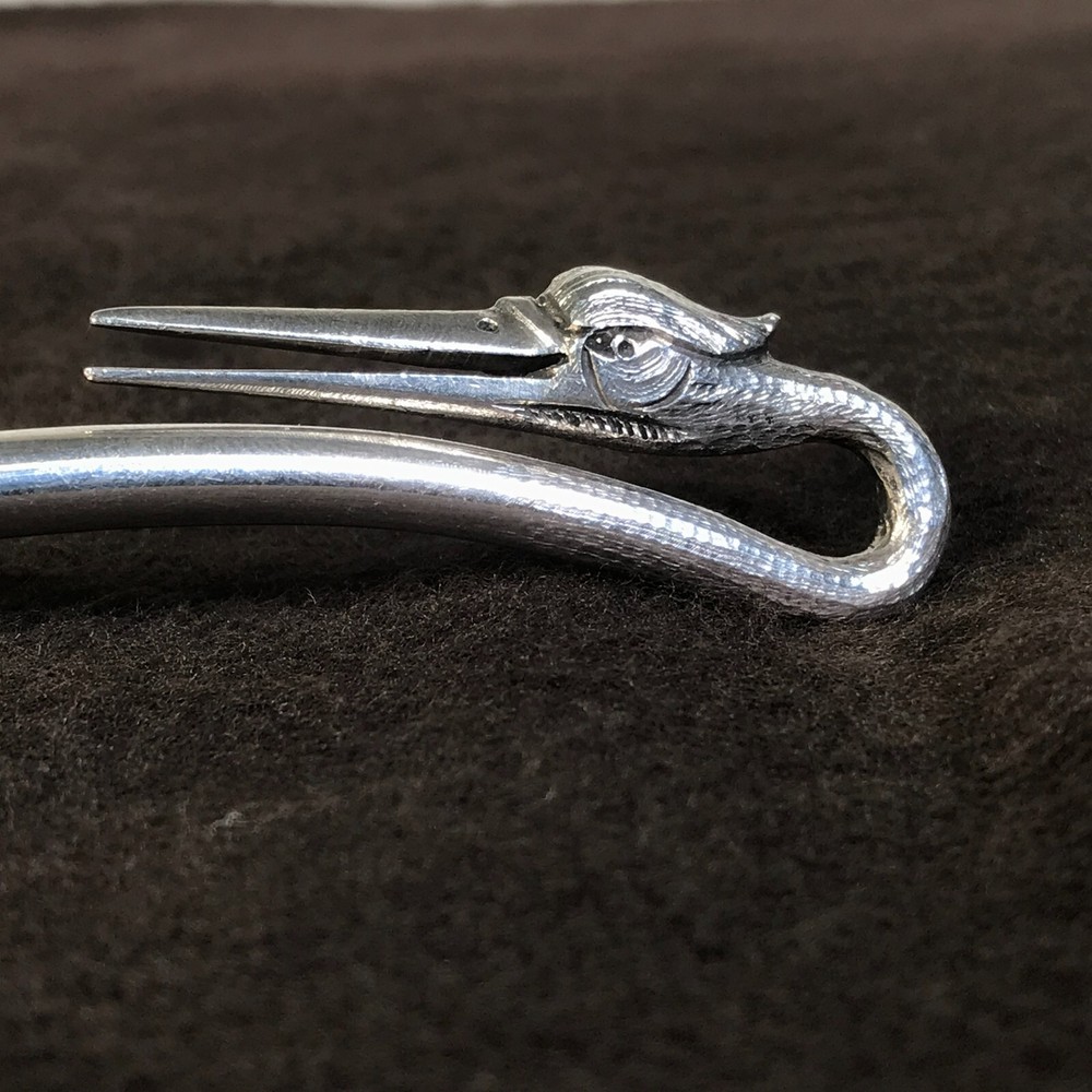 Figural Continental 800 Silver Spoon Stork Bird