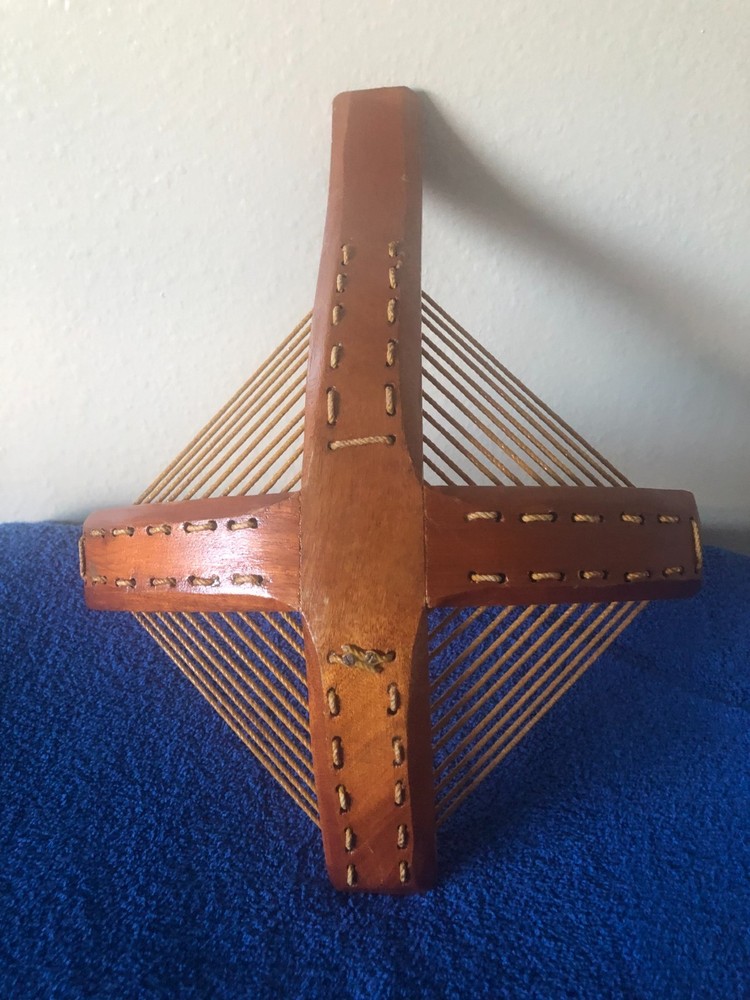 Unusual String / Wood Woven Basket