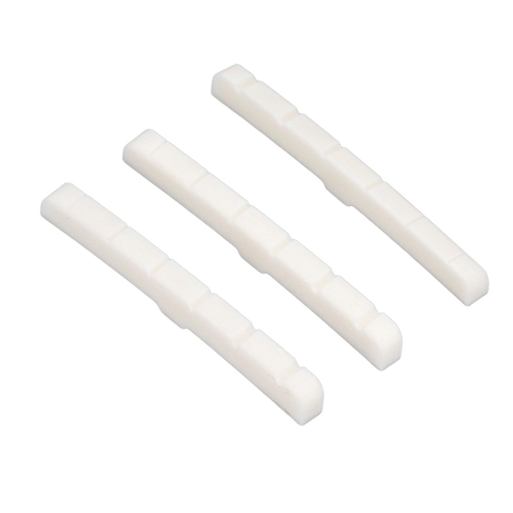 3Pcs 6 String Guitar Nut Flat Bottom Slotted Bone Guitar Nut Replacement For