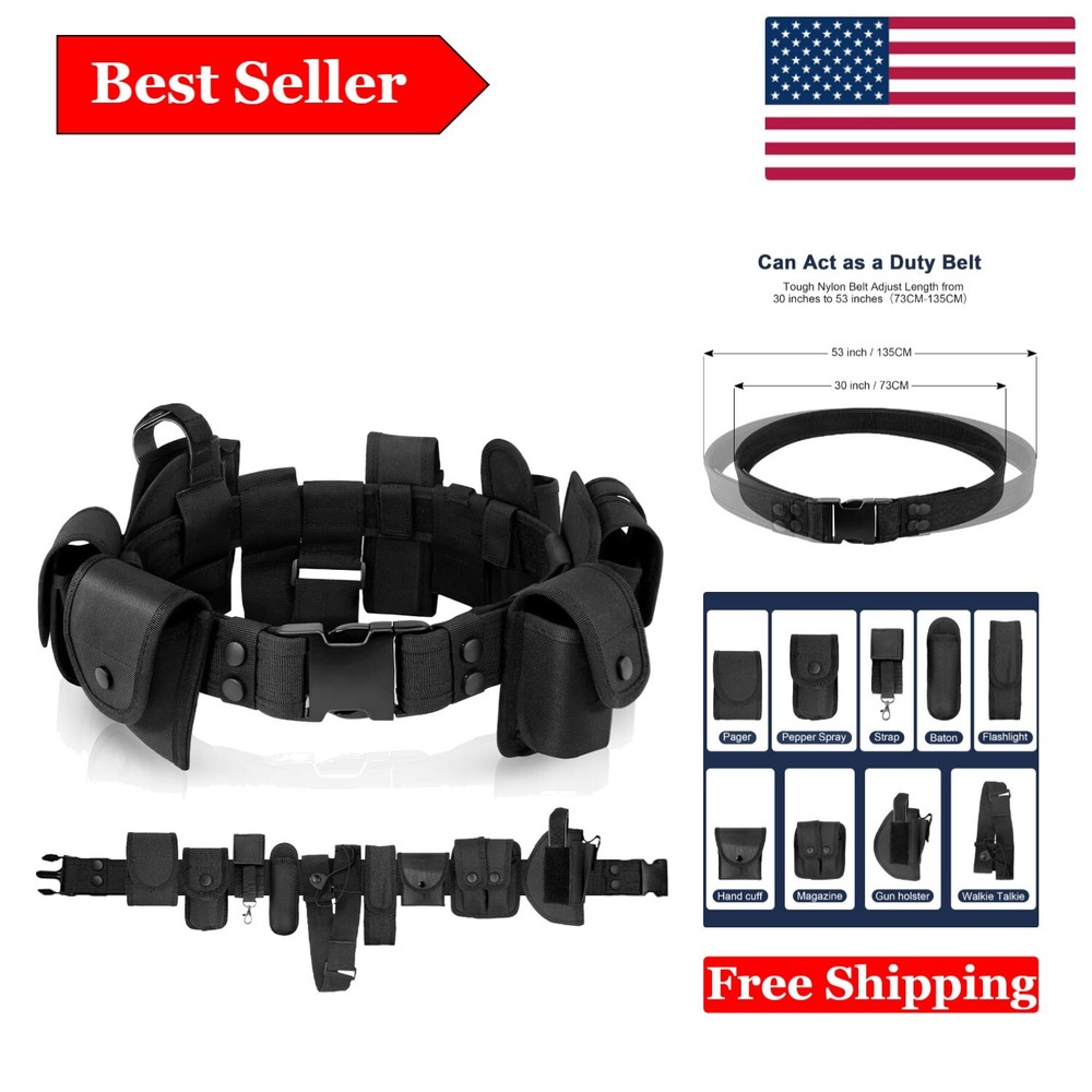 Adjustable Tactical Duty Belt Set with Complete Holsters - Security Essentials